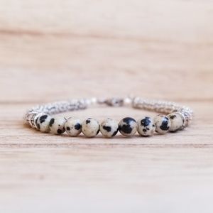 Dalmatian Jasper Beaded Bracelet